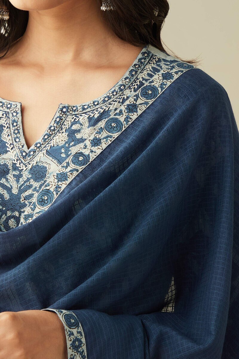 Indigo Handcrafted Kota Dupatta