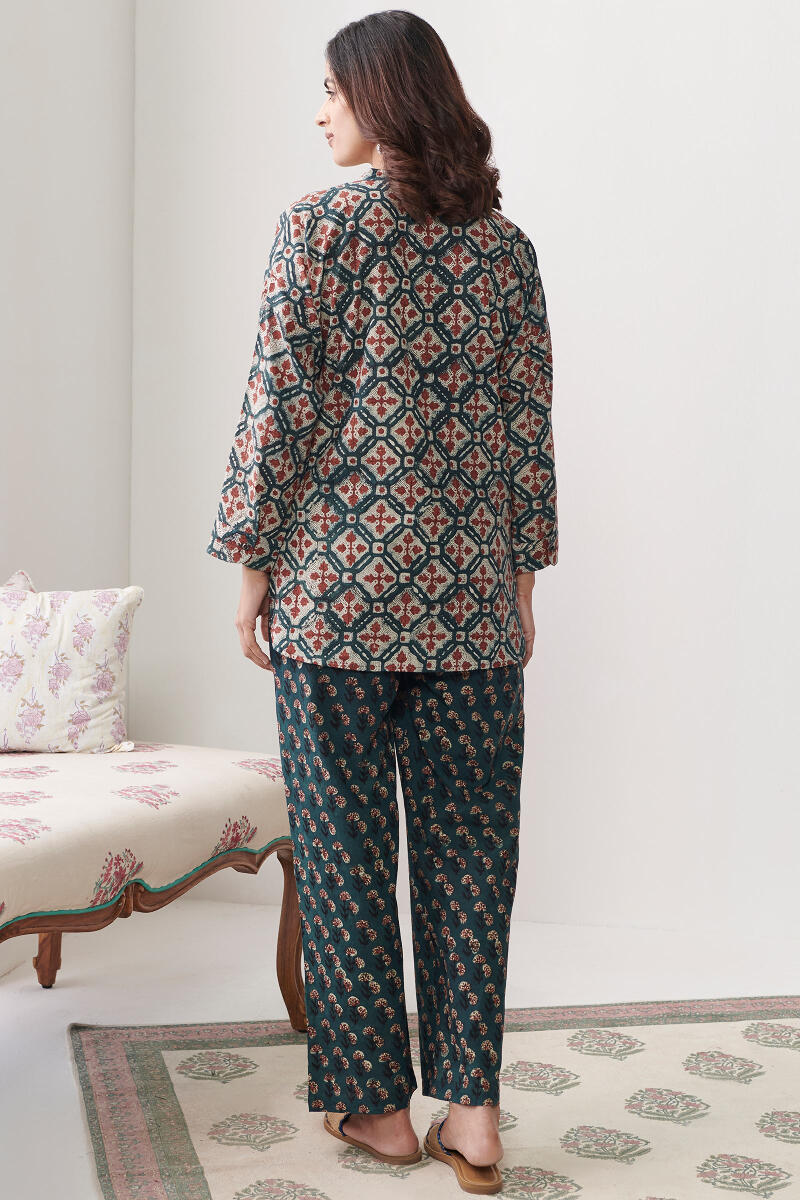 Bagru Hand Block Printed Cotton Loungewear Set