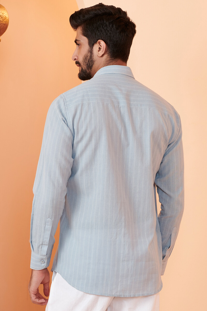 Blue Handcrafted Cotton Shirt