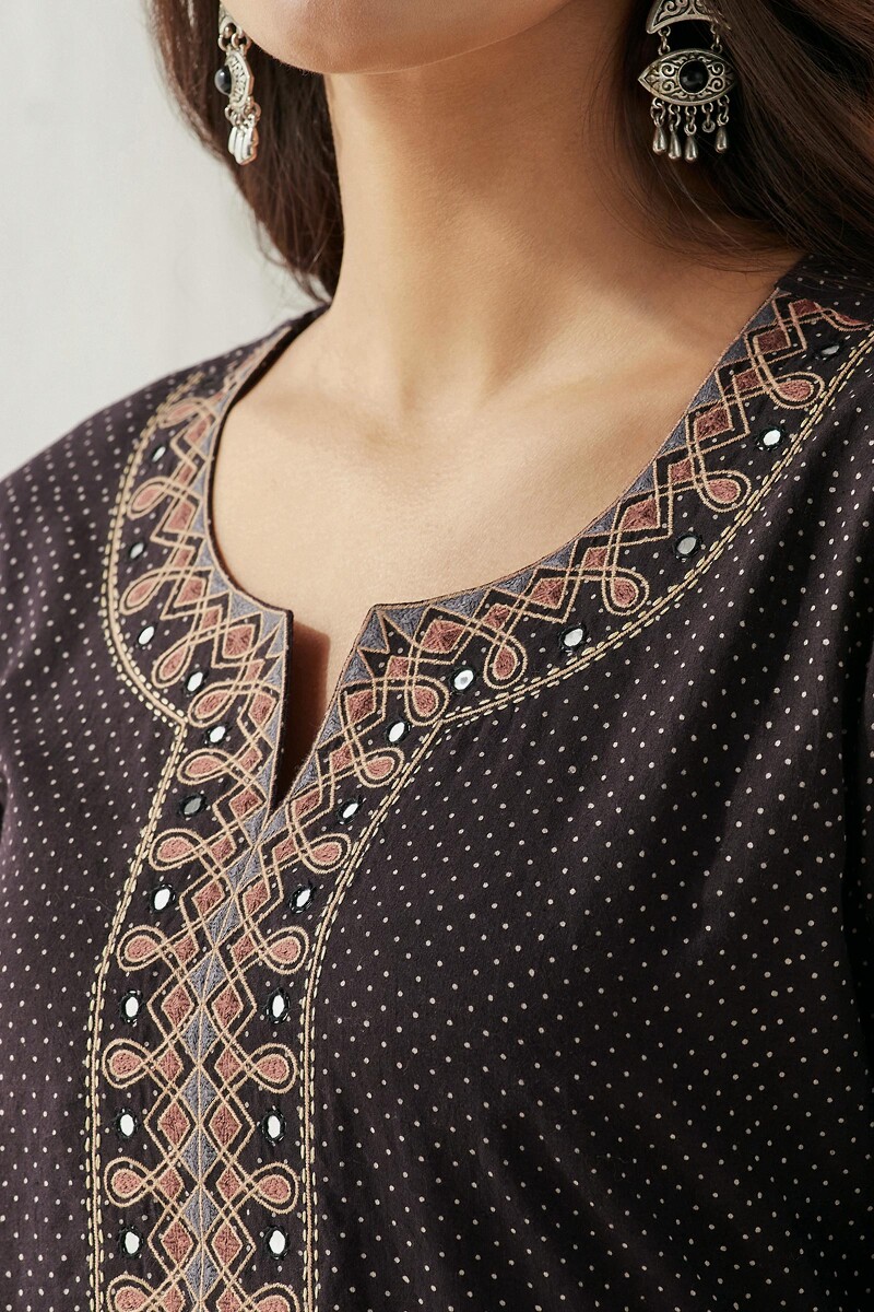 Ajrak Hand Block Printed Straight Cotton Kurta