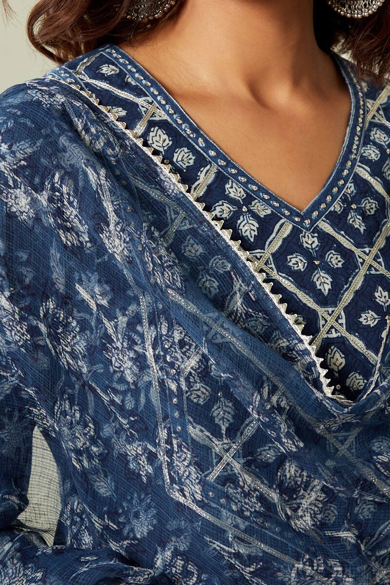 Bagru Hand Block-Printed Kota Dupatta