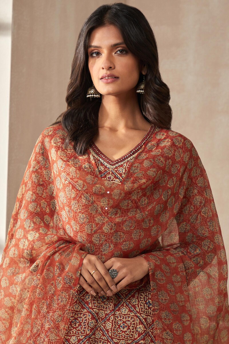 Bagru Hand Block-Printed Kota Dupatta