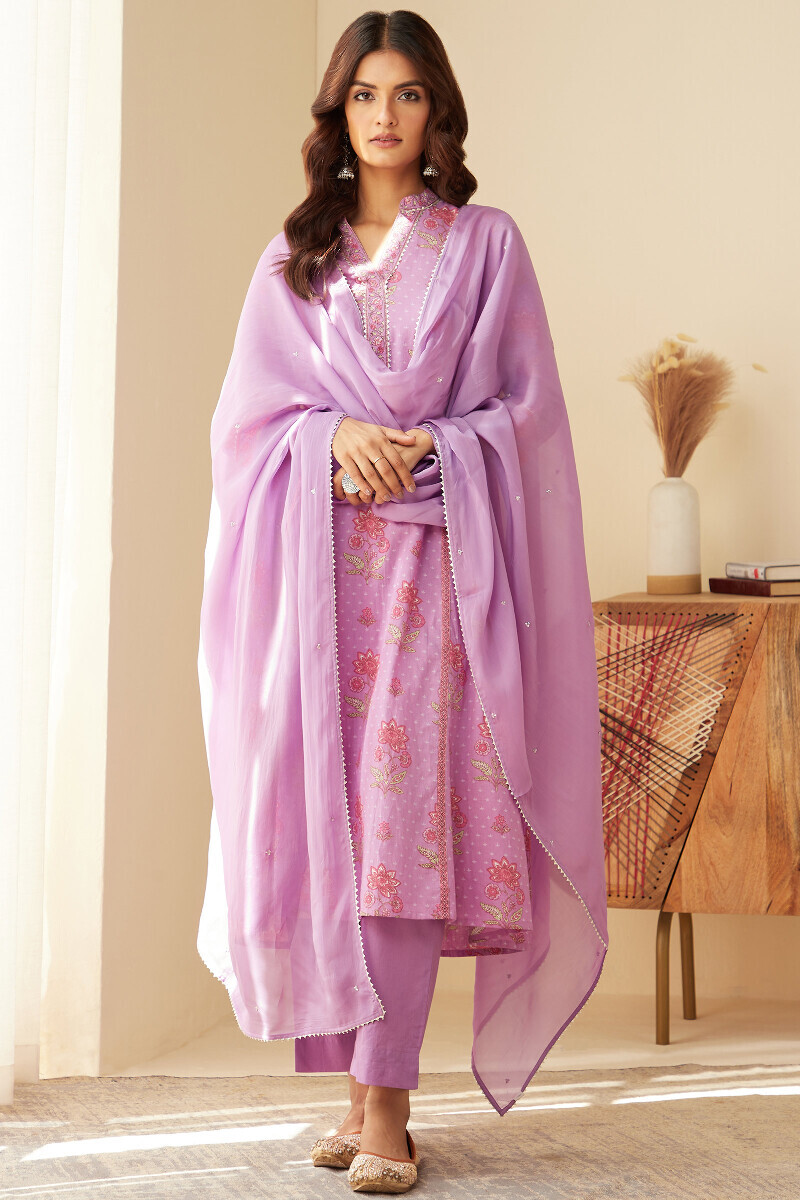 Purple Handcrafted Viscose Dupatta