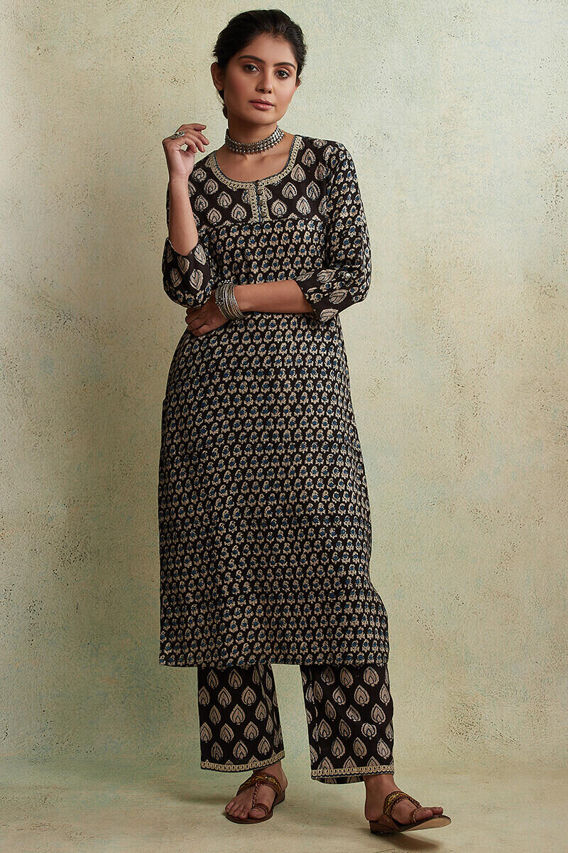 Bagru Block Printed Straight Cotton Kurta