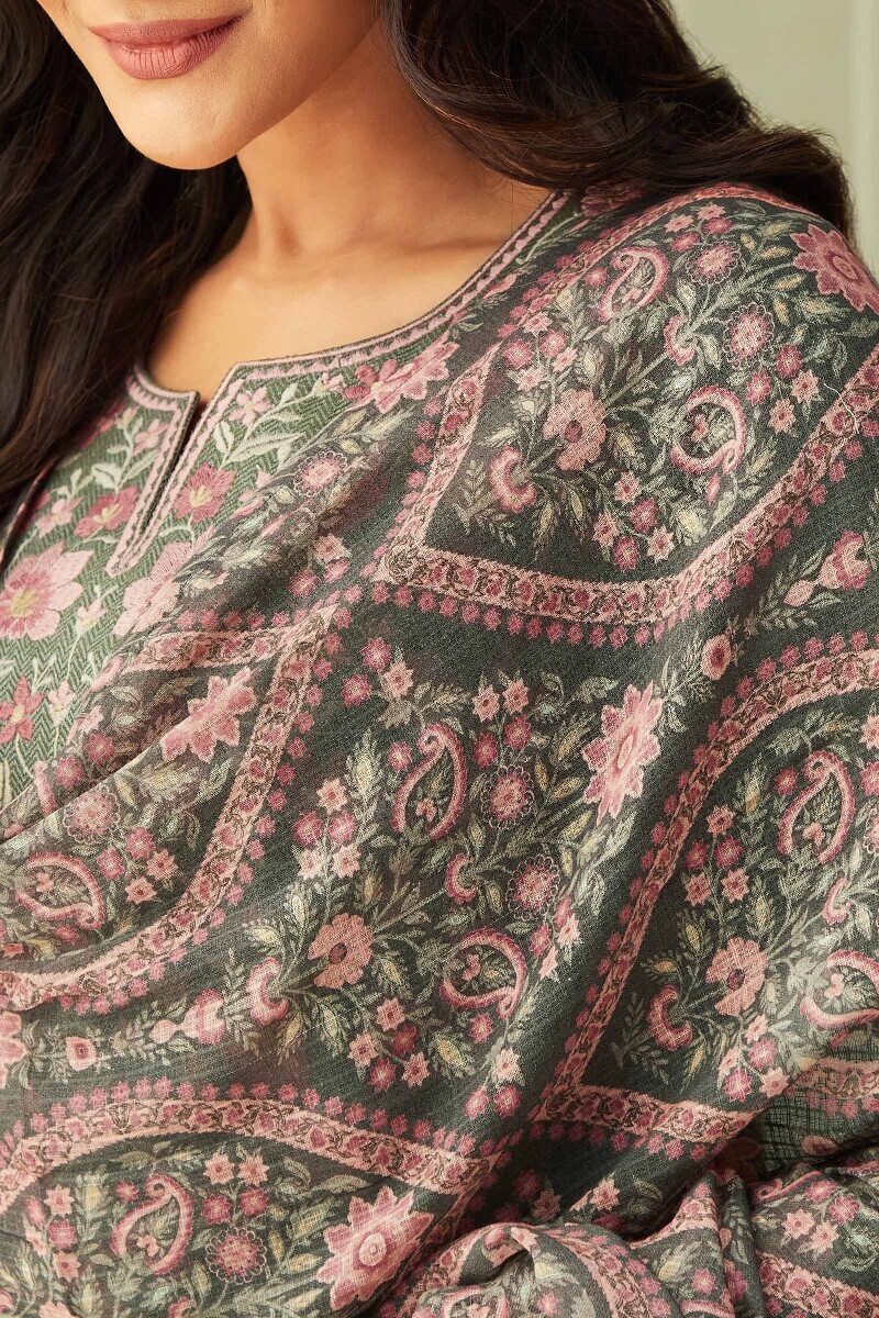 Green Printed Kota Dupatta