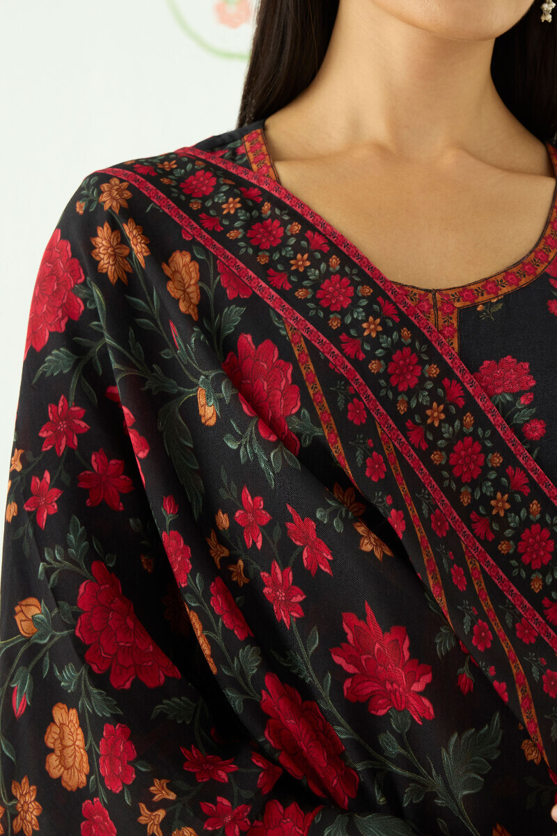 Black Printed Kota Dupatta