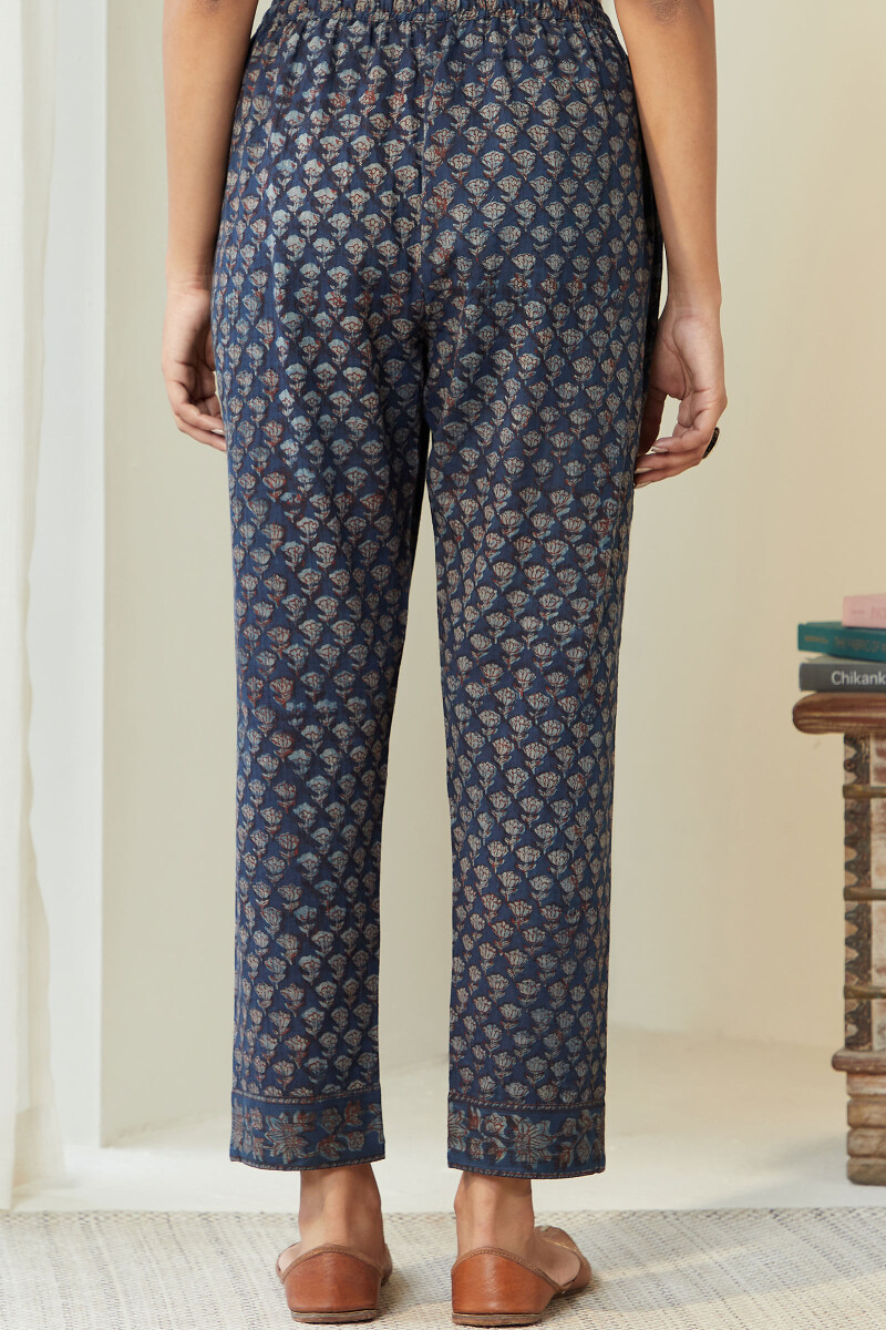 Akola Hand Block Printed Cotton Narrow Pants