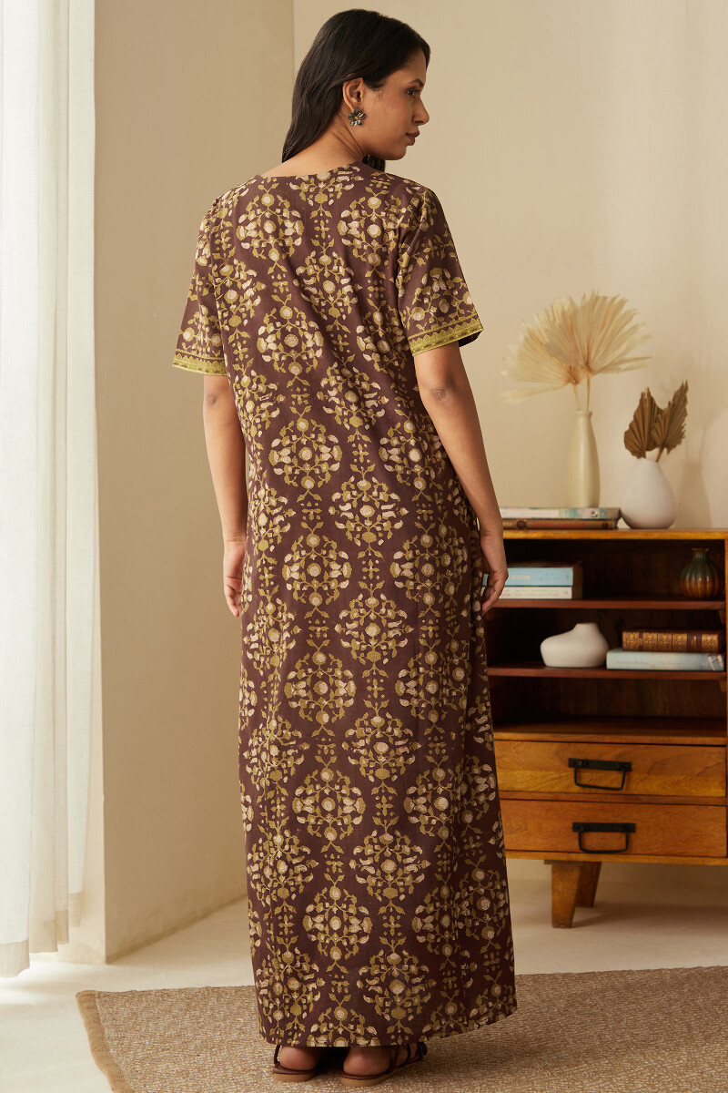 Bagru Hand Block-Printed Cotton Kaftan