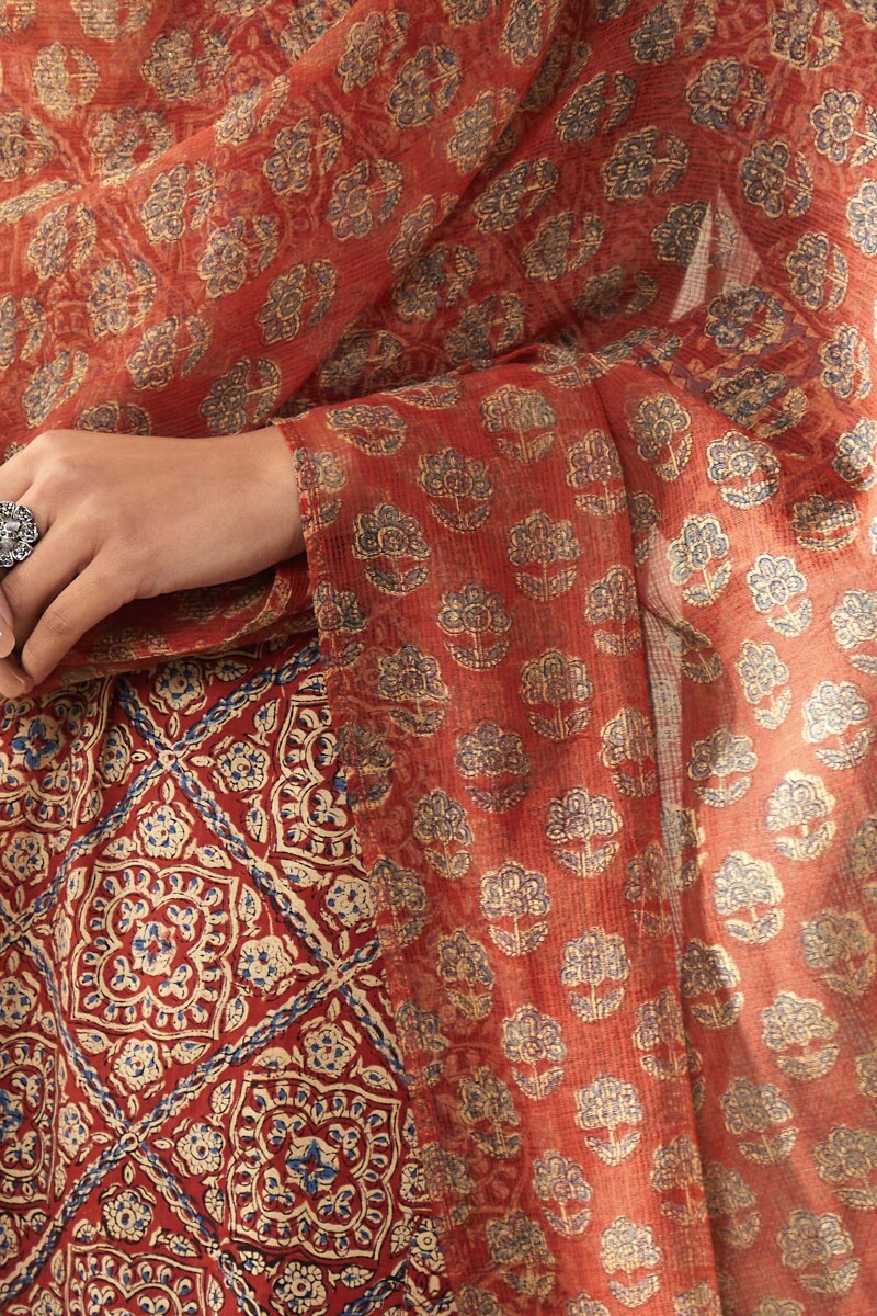 Bagru Hand Block-Printed Kota Dupatta