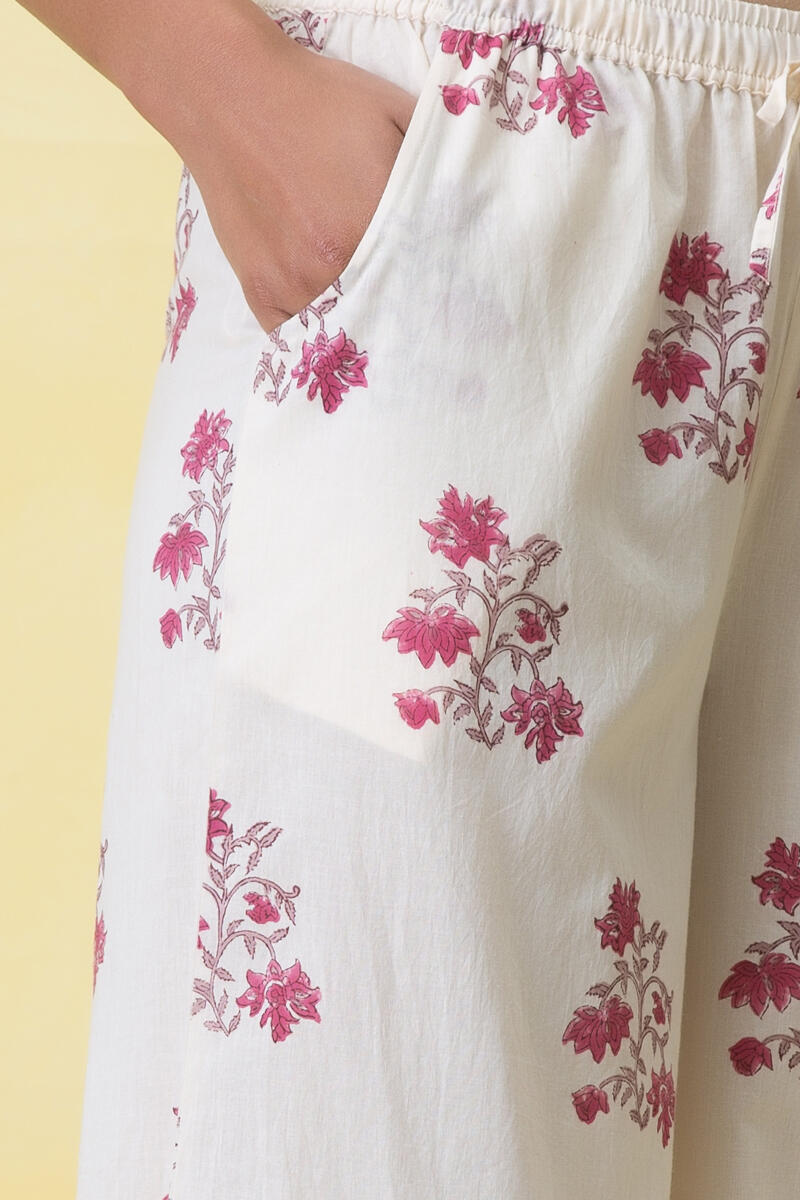 Off-White Block Printed Cotton Palazzo