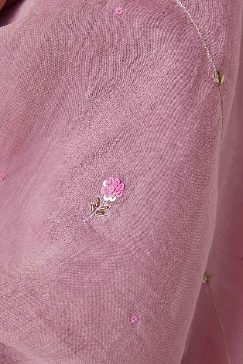 Pink Handcrafted Cotton Silk Dupatta