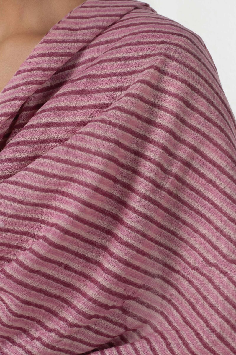 Pink Block Printed Cotton Dupatta