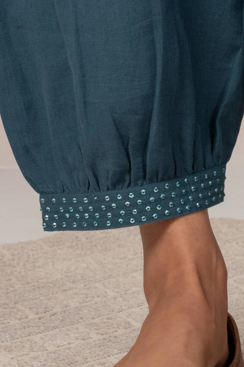 Indigo Handcrafted Cotton Izhaar Pants