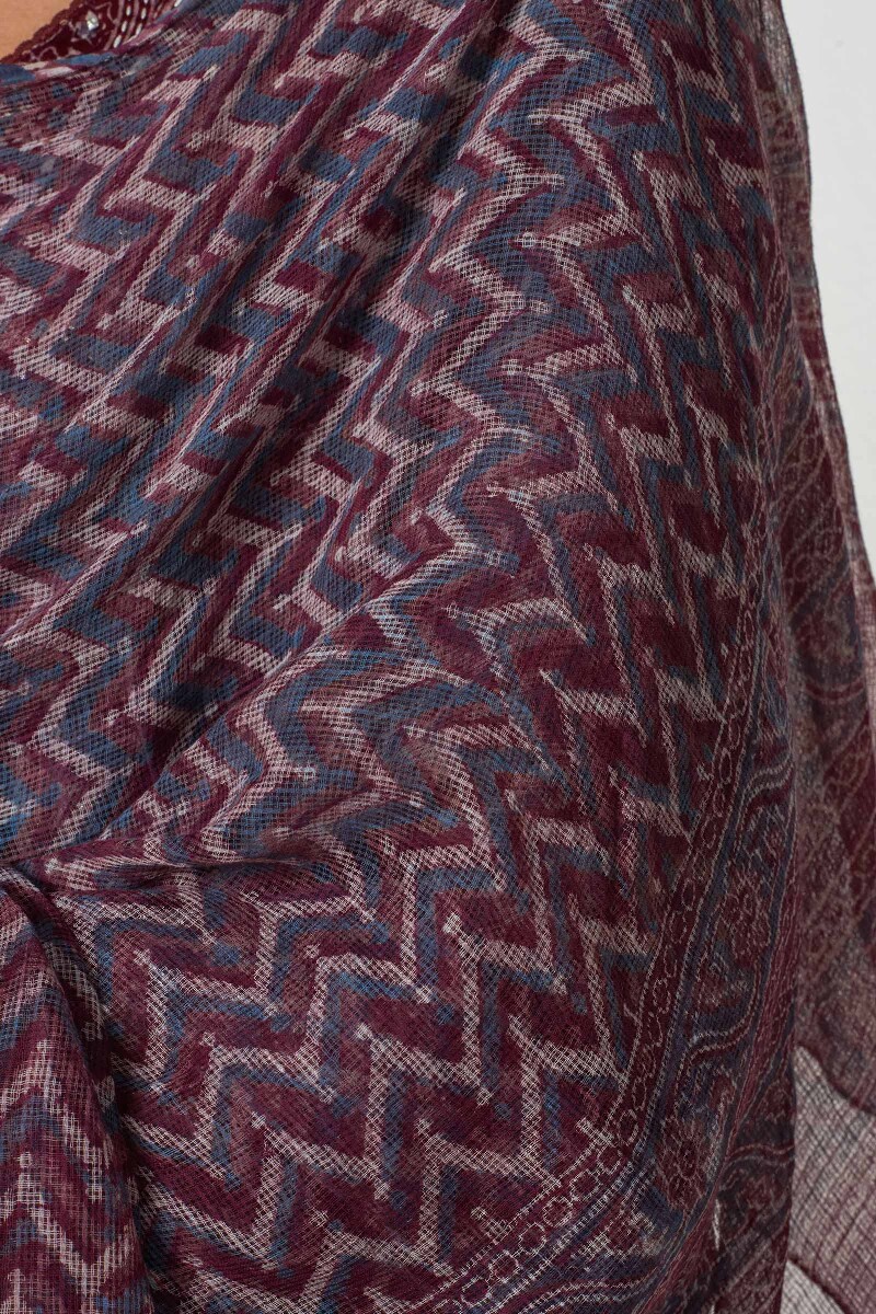 Ajrak Block Printed Kota Dupatta