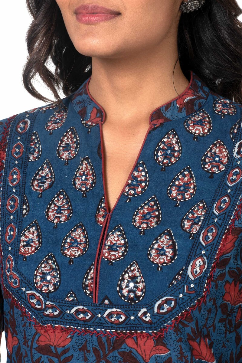 Bagru Block Printed Straight Cotton Kurta