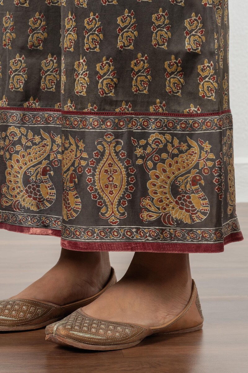 Ajrak Block Printed Modal Satin Palazzo