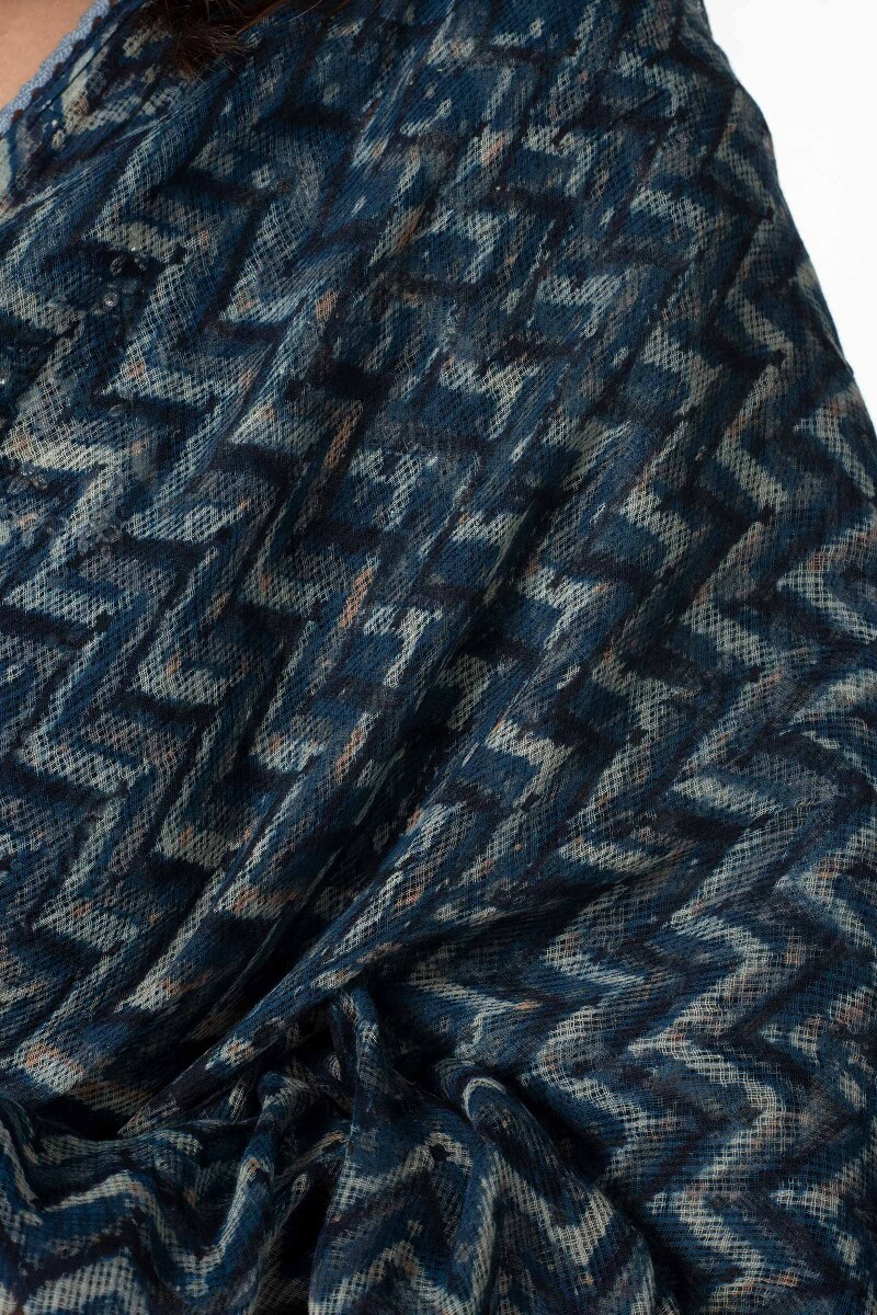 Ajrak Block Printed Kota Dupatta