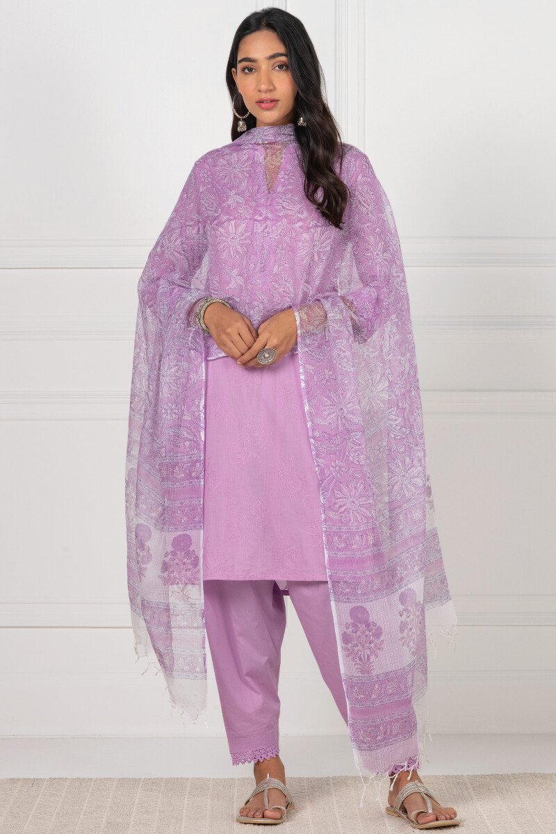 Purple Handcrafted Cotton Salwar