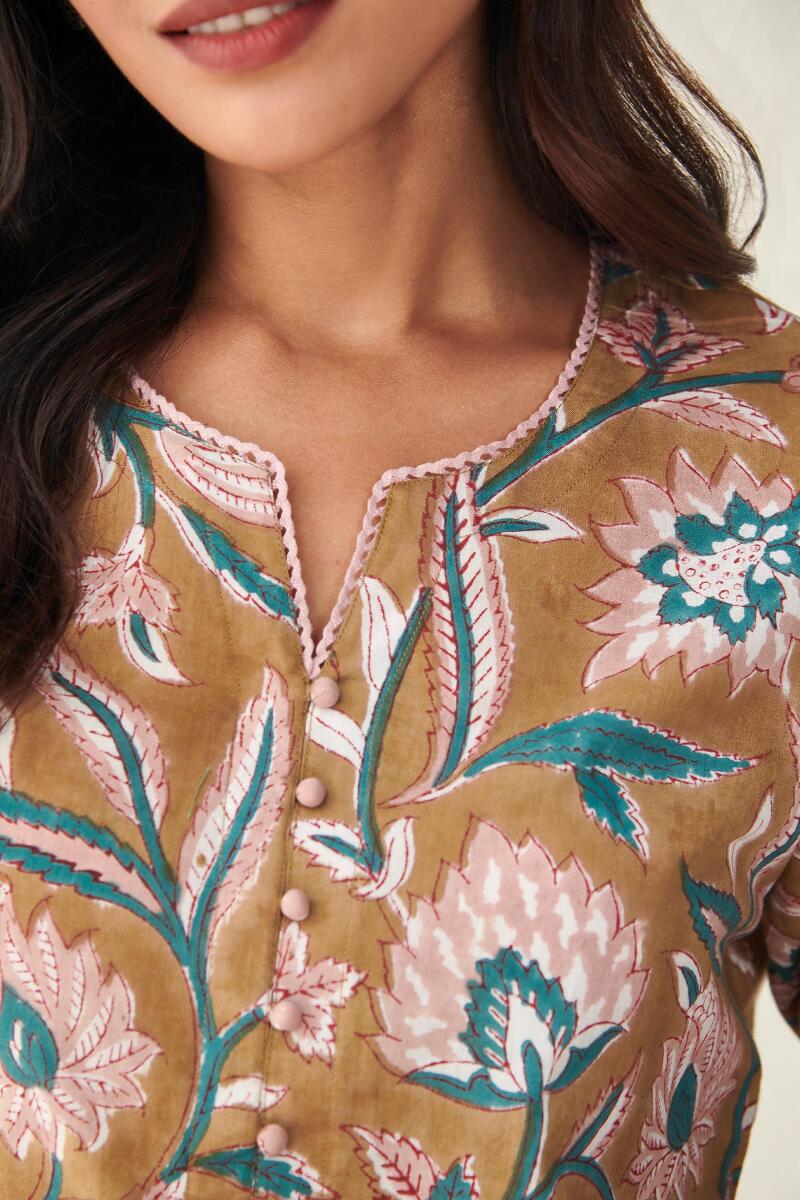 Sanganeri Block Printed Cotton Loungewear Set