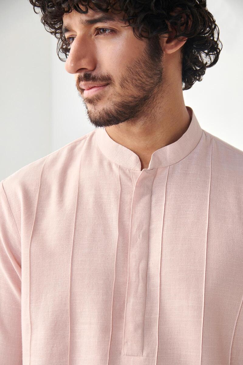 Pink Handcrafted Cotton Kurta