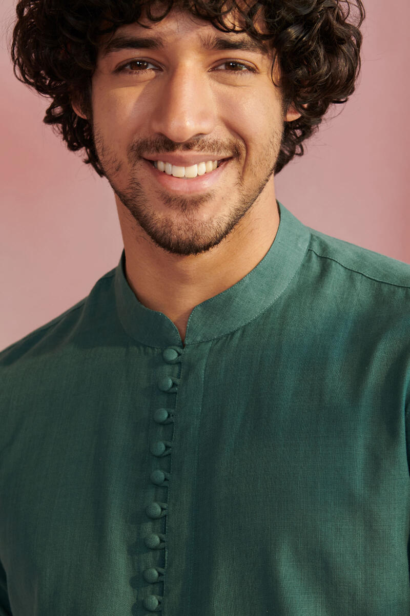 Green Handcrafted Cotton Shirt