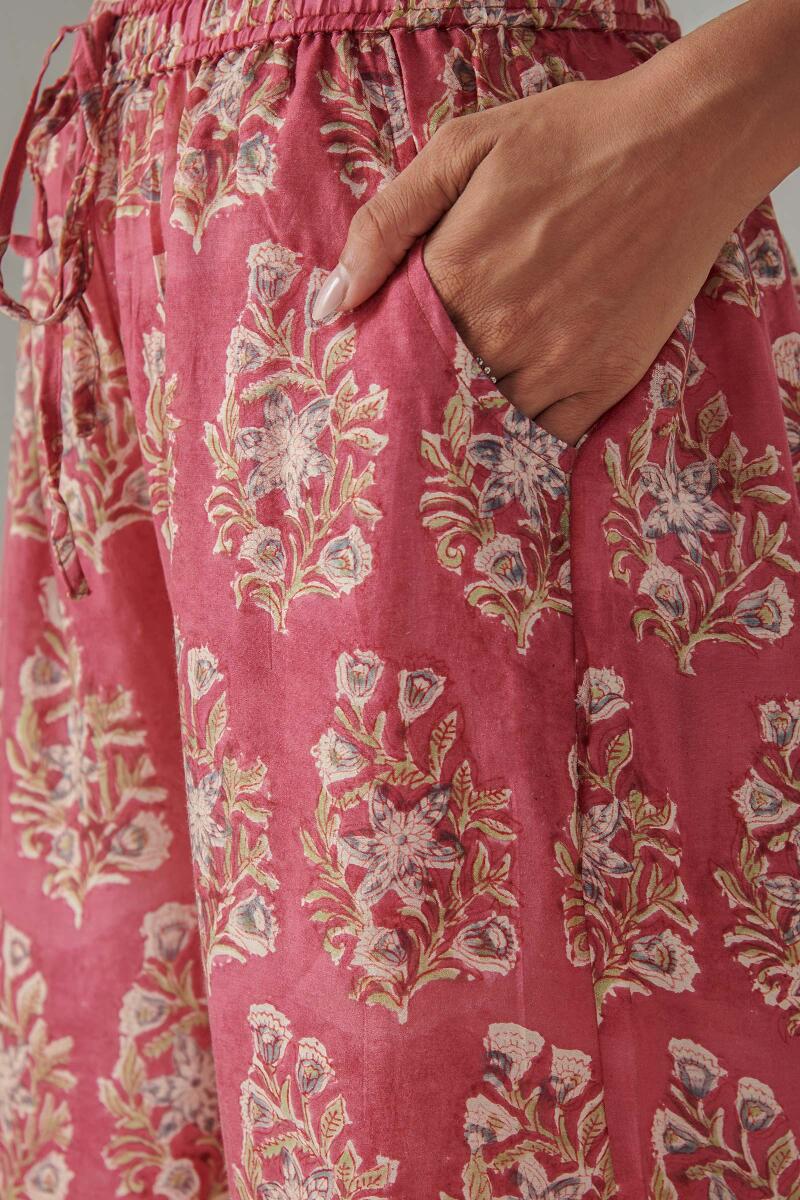 Red Block Printed Modal Palazzo