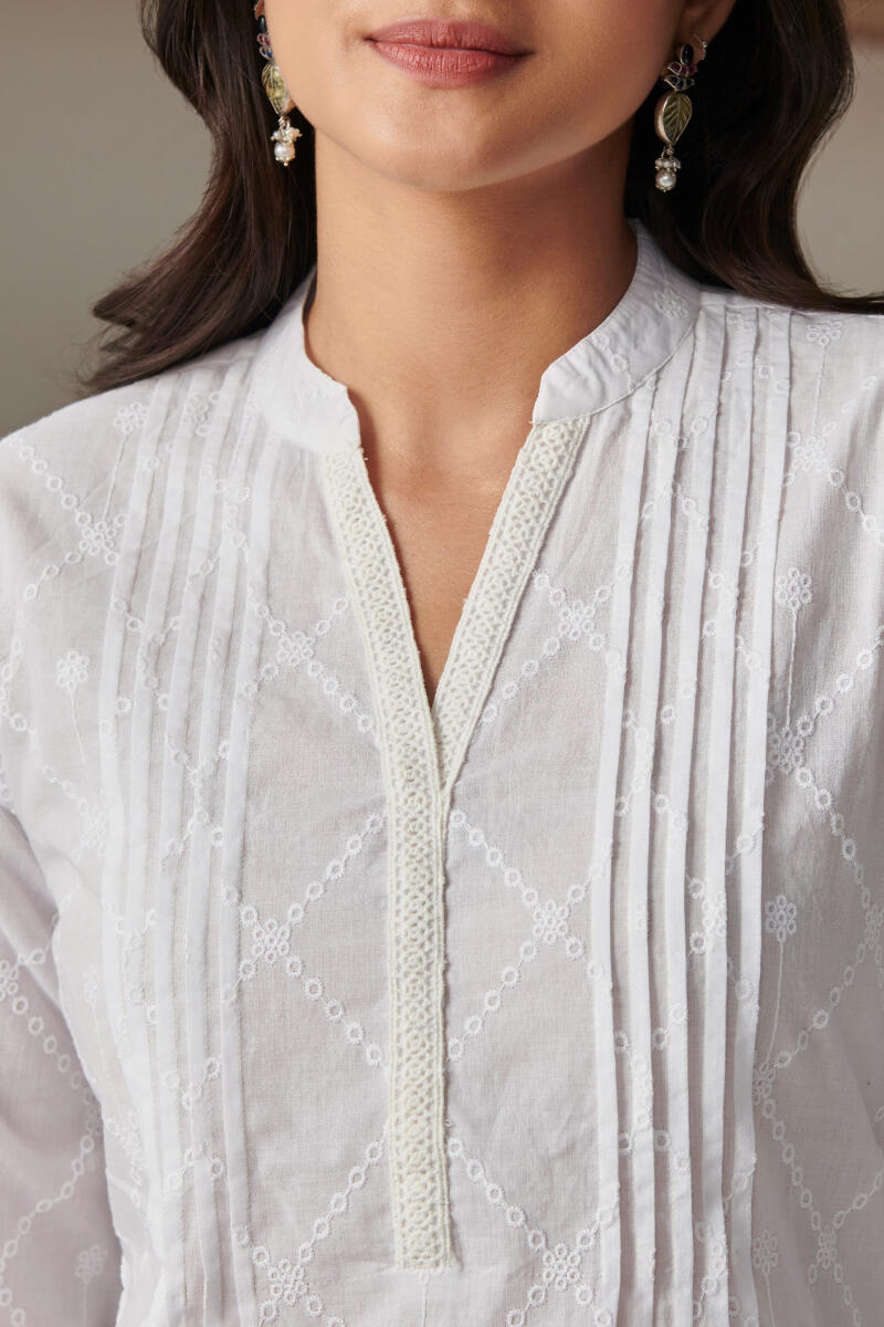 White Handcrafted Cotton Top