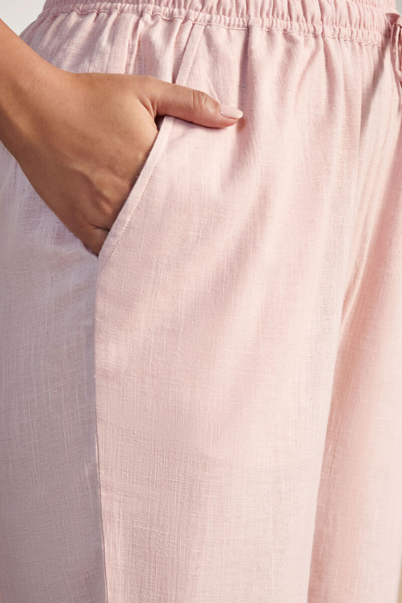 Pink Handcrafted Cotton Pants