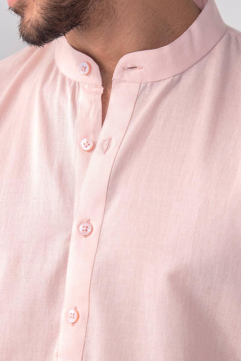 Pink Handcrafted Cotton Kurta