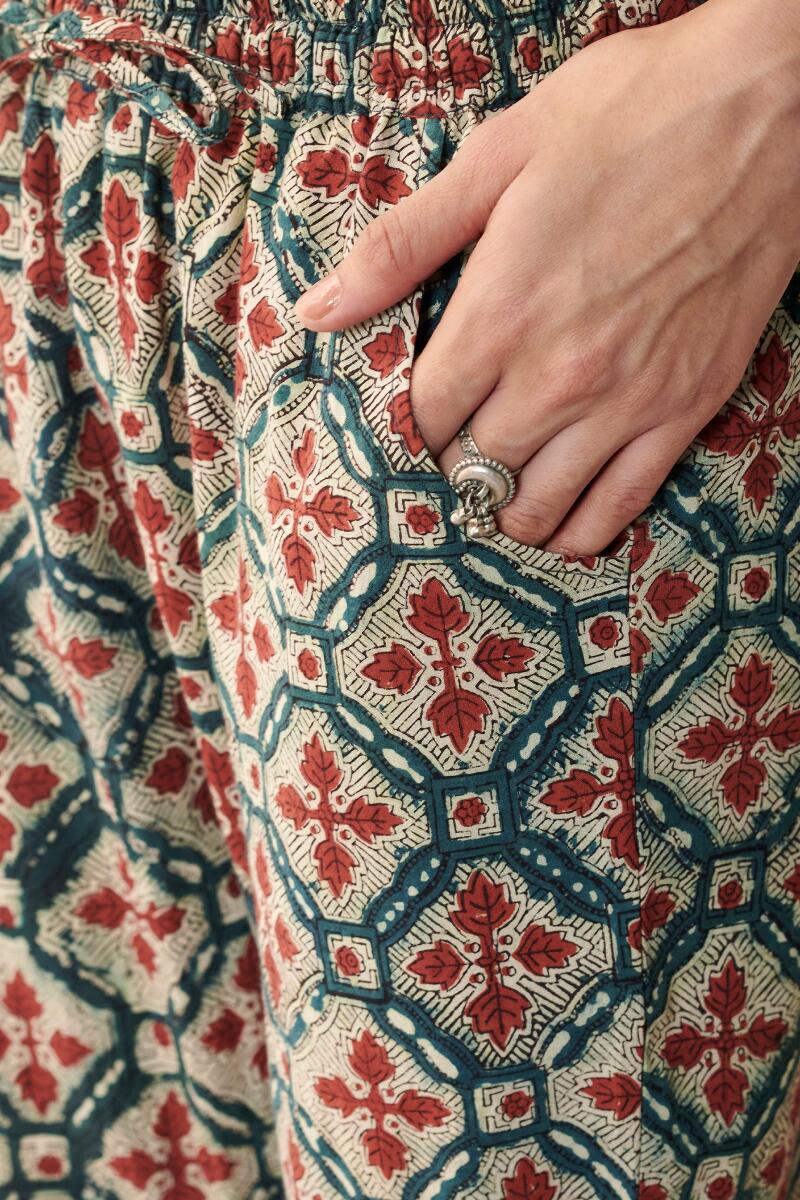 Bagru Hand Block Printed Cotton Narrow Pants