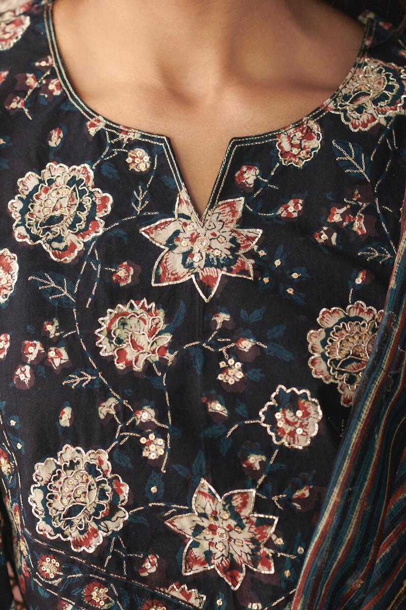 Bagru Hand Block Printed A-Line Cotton Kurta