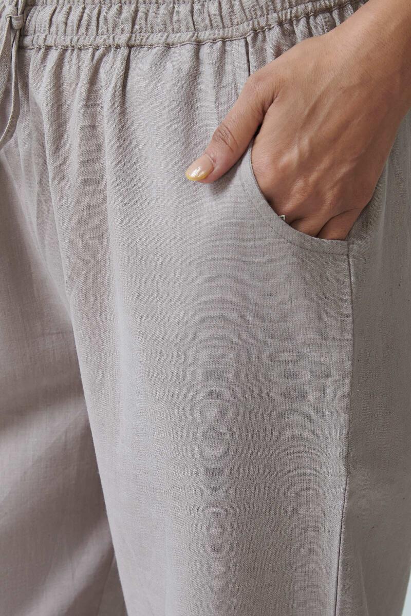 Grey Handcrafted Cotton Pants