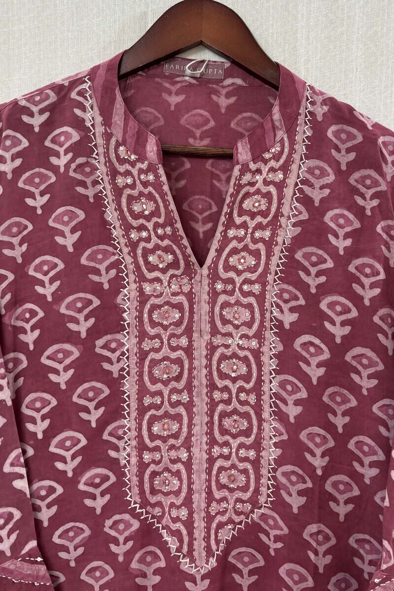 Dabu Hand Block-Printed Viscose Top