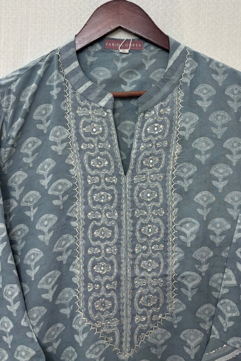 Dabu Hand Block-Printed Viscose Top