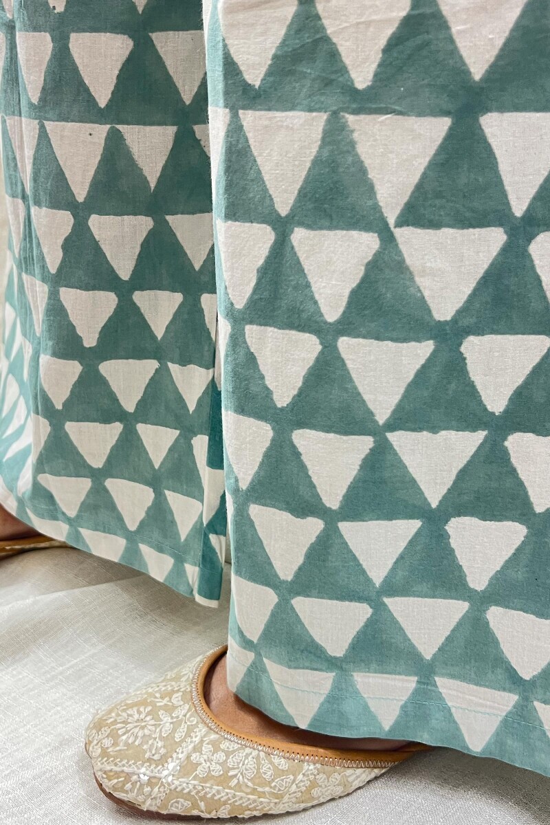 Green Hand Block-Printed Cotton Farsi