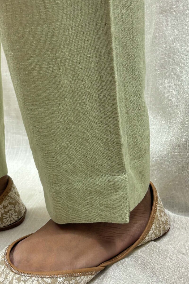 Handcrafted Cotton Narrow Pants
