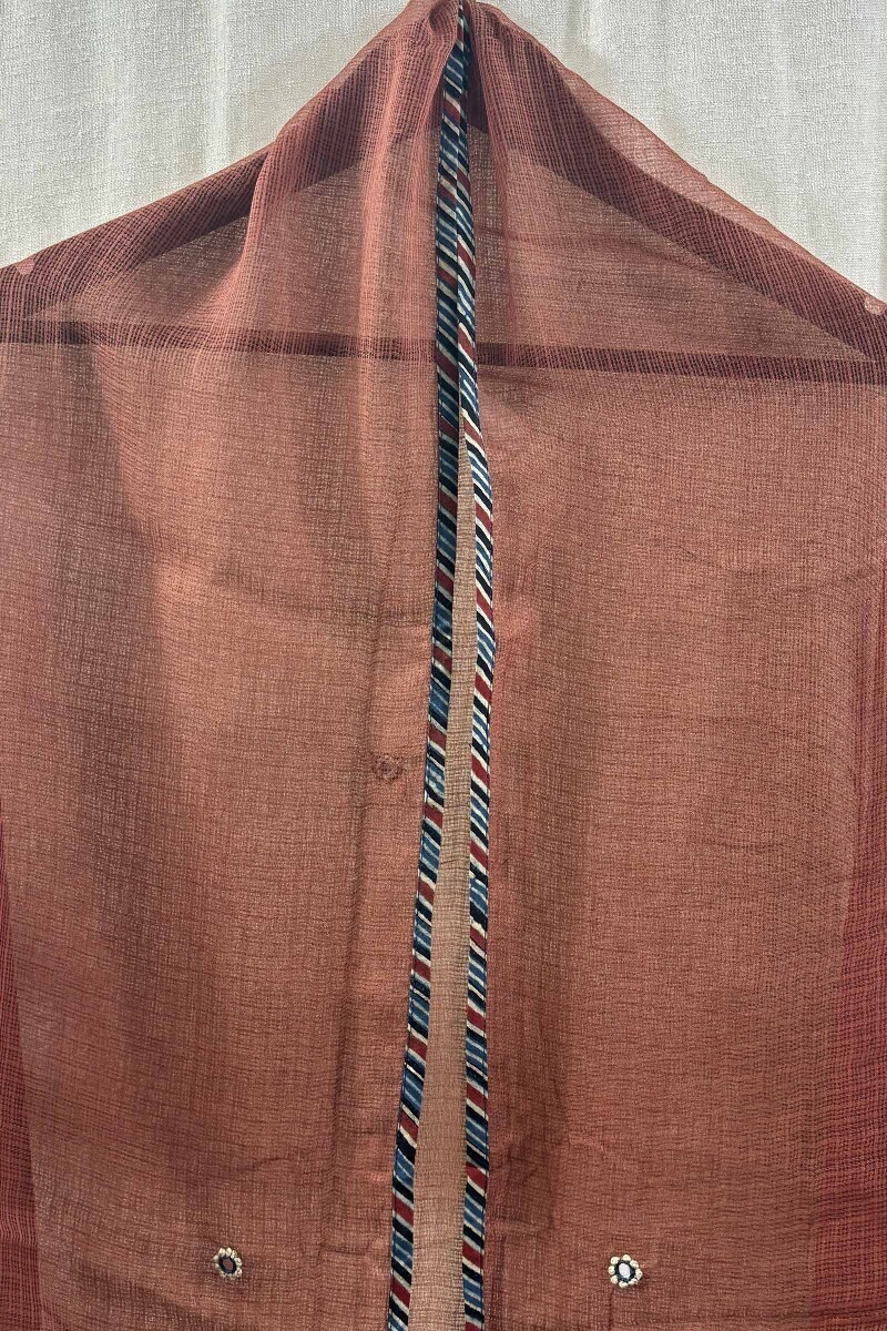 Red Handcrafted Kota Dupatta