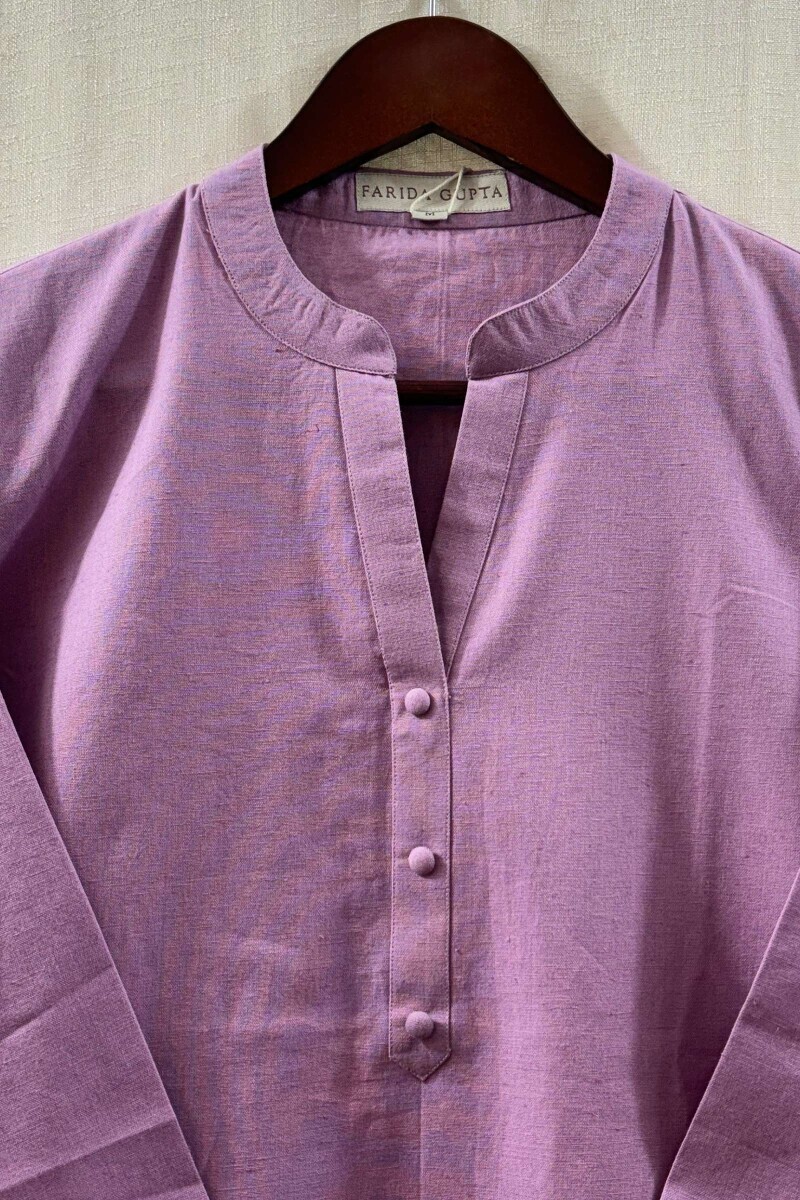 Purple Handcrafted Cotton Flax Top