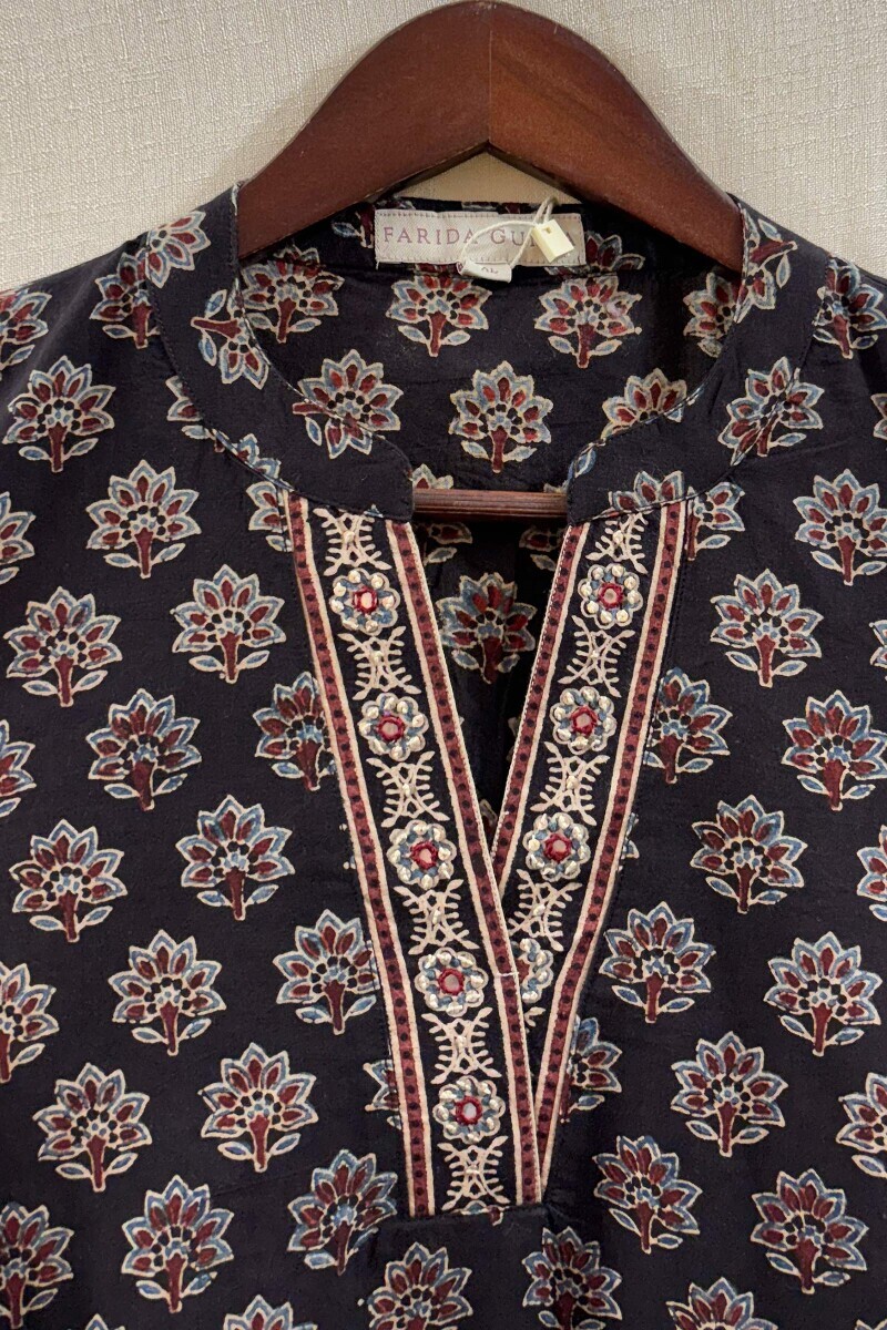 Ajrak Hand Block-Printed Cotton Top
