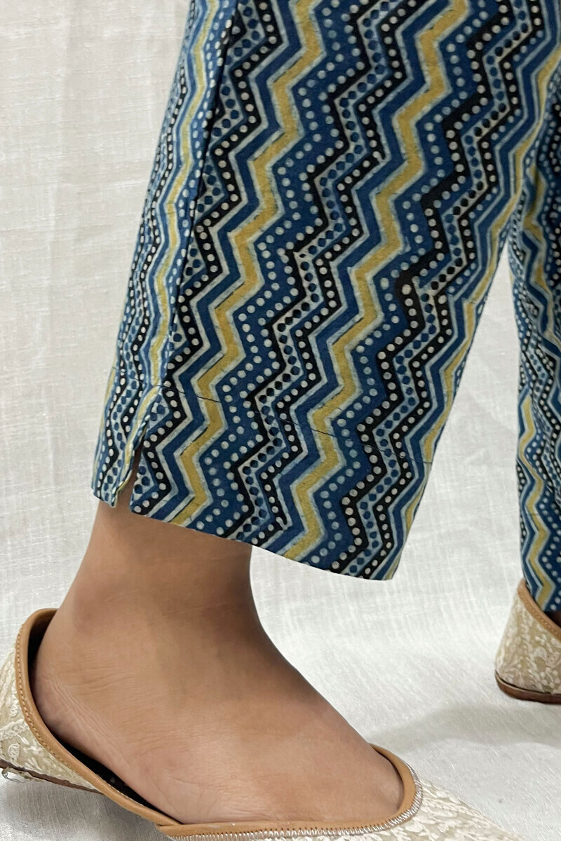 Ajrak Hand Block-Printed Cotton Narrow Pants