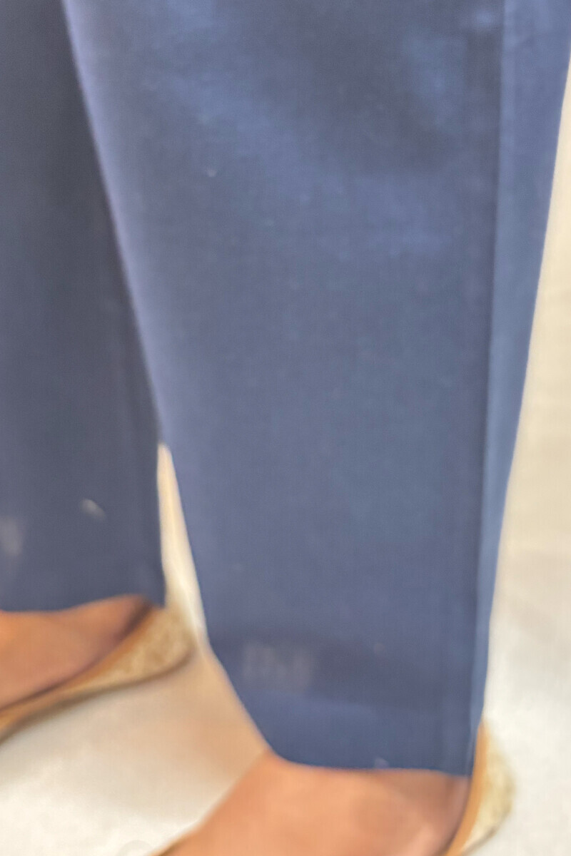 Blue Handcrafted Handloom Cotton Narrow Pants