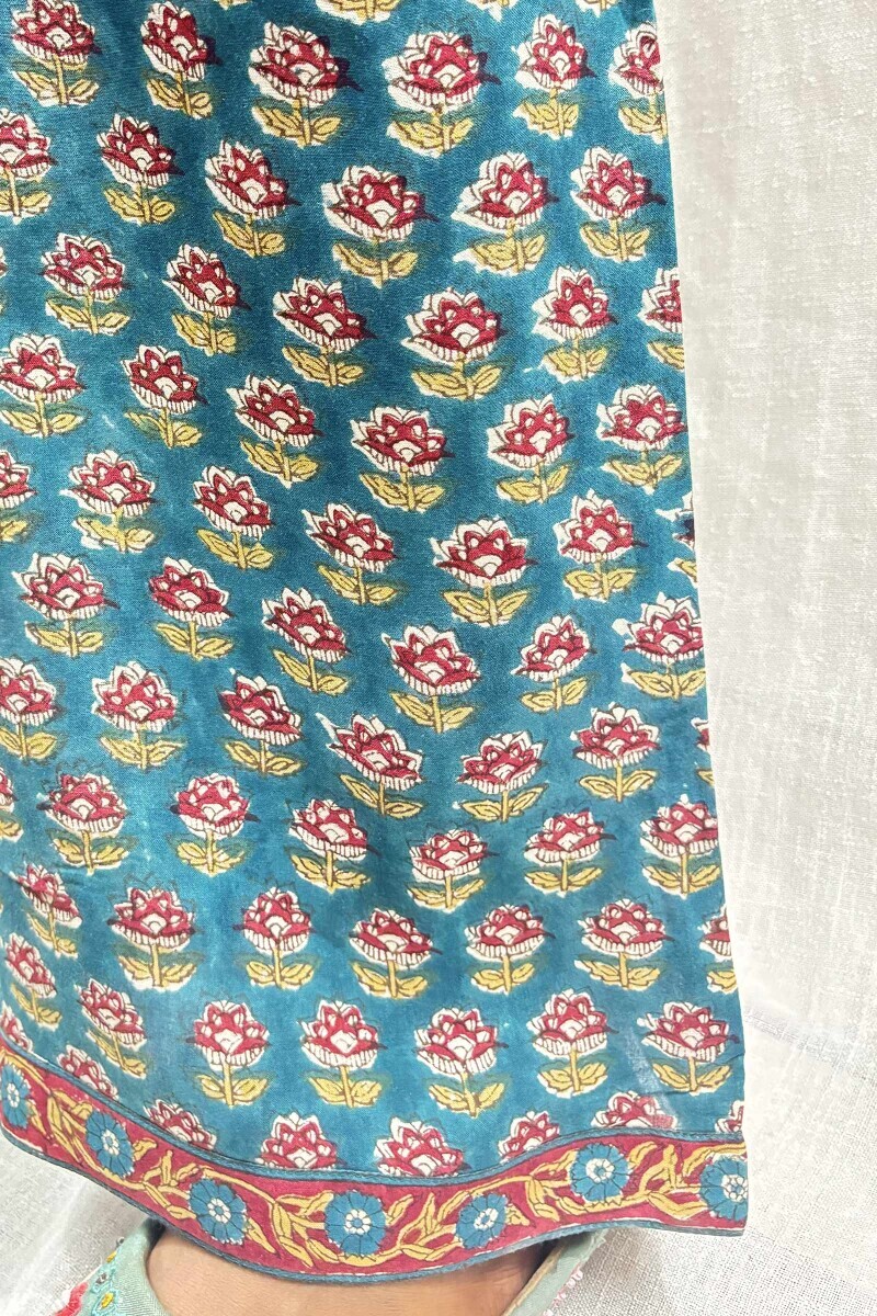 Teal Hand Block-Printed Farsi