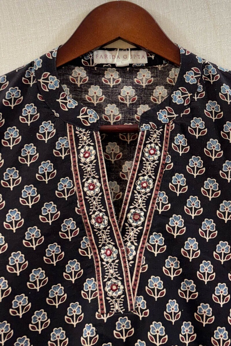 Ajrak Hand Block-Printed Cotton Top