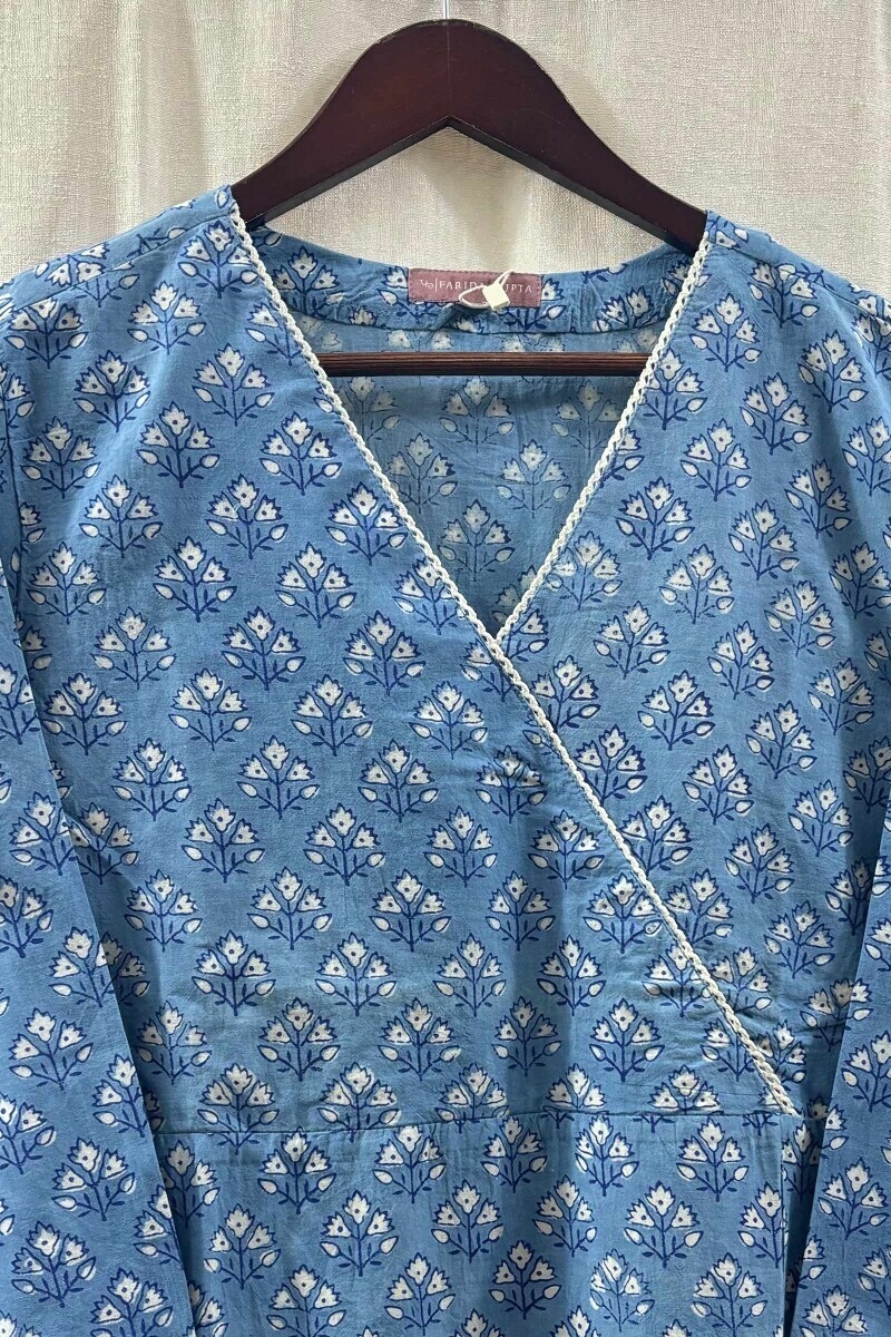 Blue Hand Block-Printed Kurta