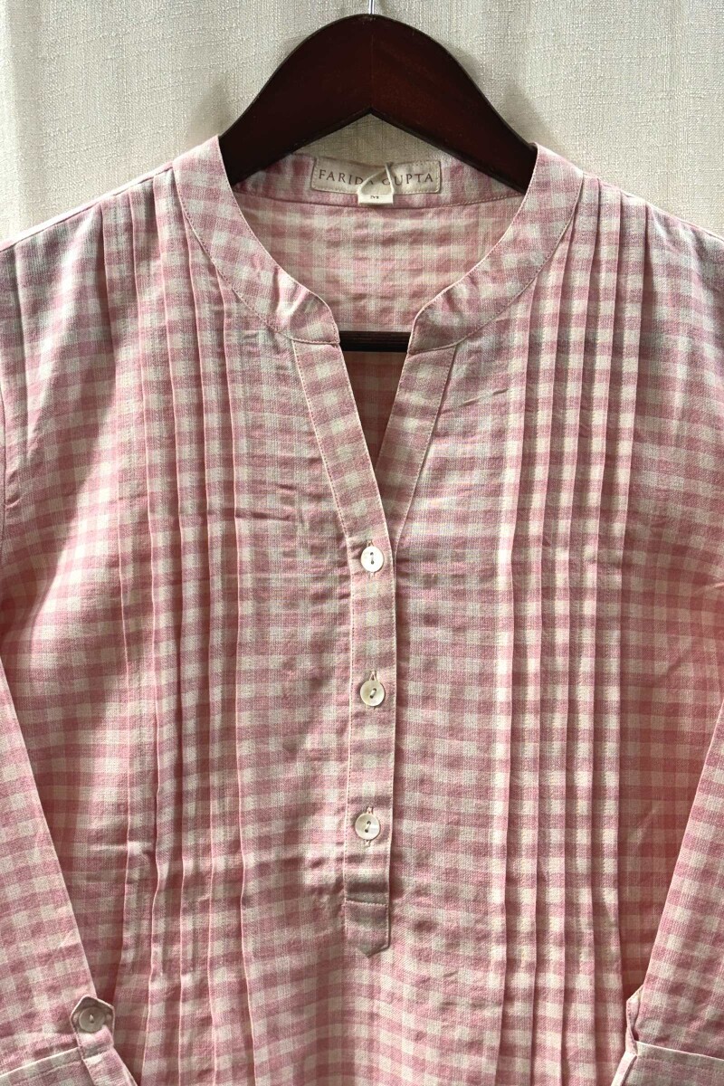 Pink Handcrafted Handloom Cotton Top
