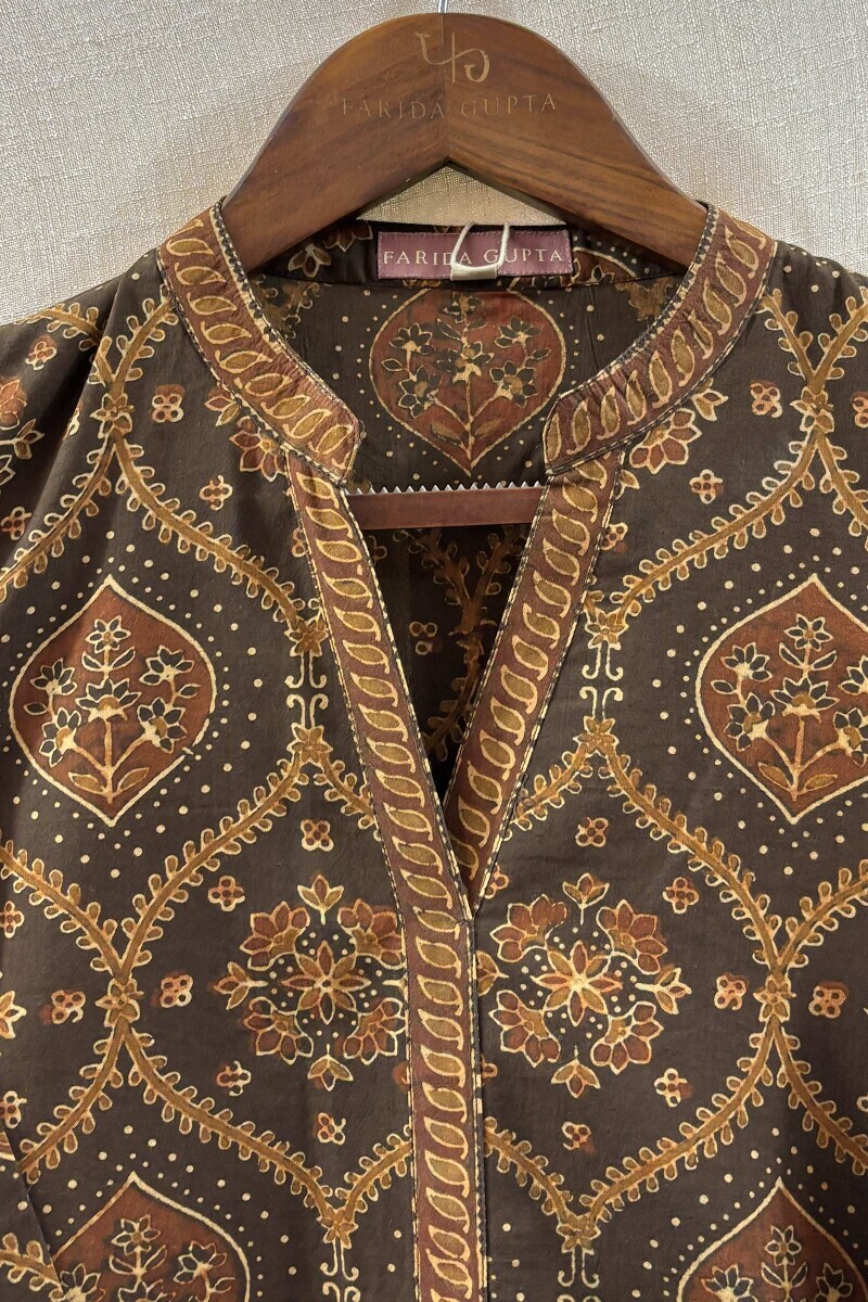 Ajrak Hand Block-Printed Cotton Top