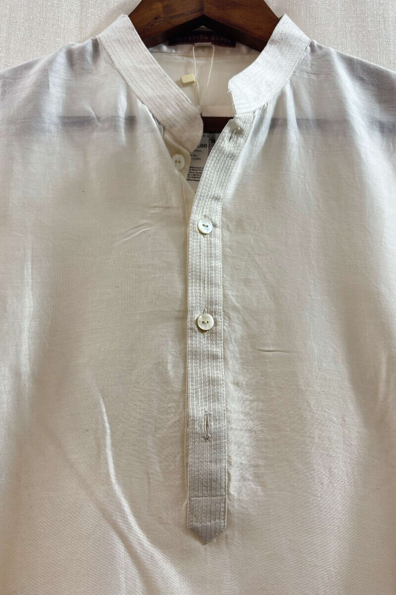 White Handcrafted Chanderi Kurta