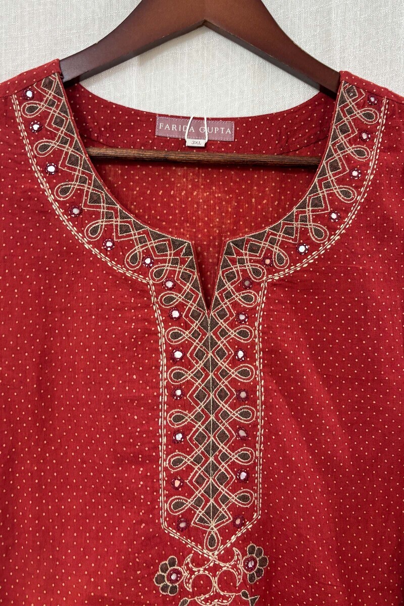 Ajrak Hand Block-Printed Cotton Top