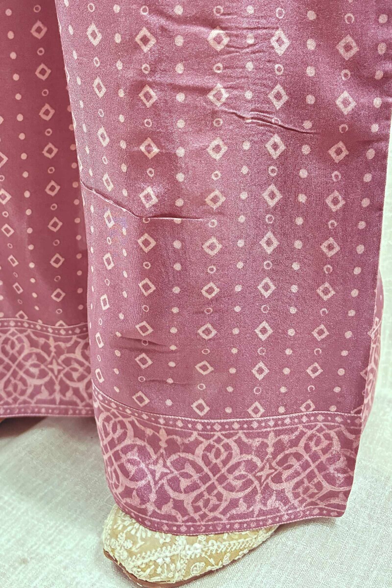Pink Hand Block-Printed Modal Farsi