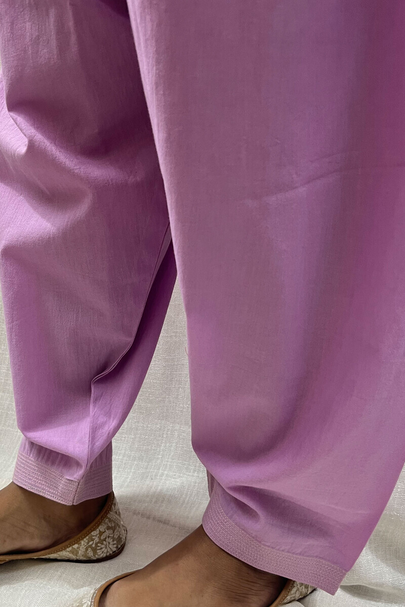 Purple Handcrafted Cotton Salwar